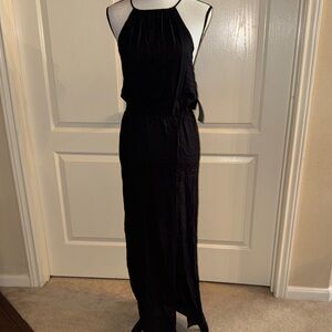 NORDSTROM - NEW JUNIORS - Black Halter Maxi Dress - Size Large